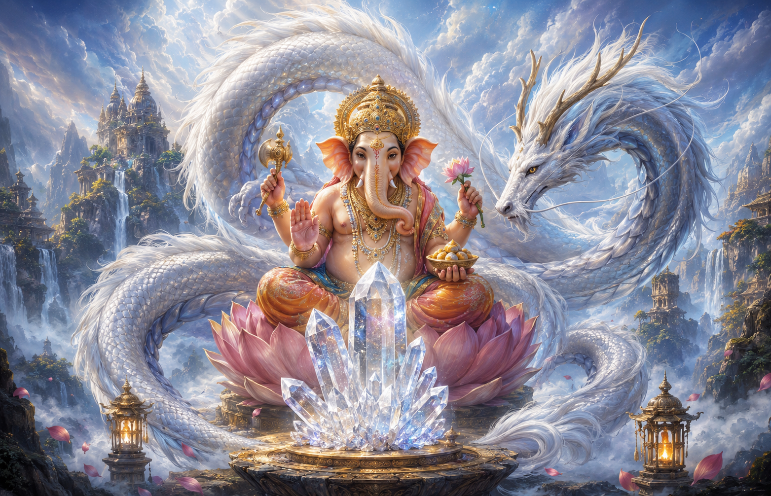 Ganesh, cristal et dragon